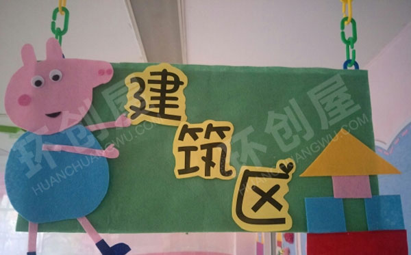 幼儿园佩奇主题环创区域牌吊饰图片