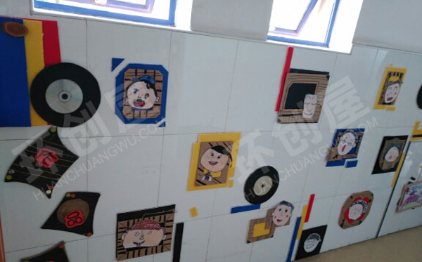 幼儿园走廊纸板风格的主题墙布置图片