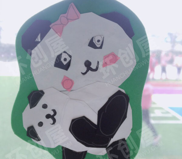 幼儿园窗户装饰手工卡通熊猫图片