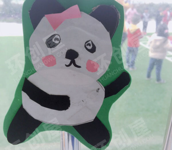 幼儿园窗户装饰手工卡通熊猫图片