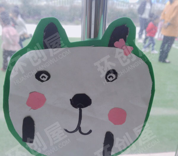 幼儿园窗户装饰手工卡通熊猫图片