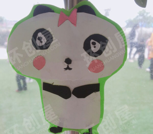 幼儿园窗户装饰手工卡通熊猫图片