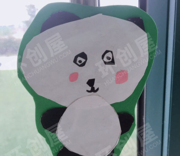 幼儿园窗户装饰手工卡通熊猫图片