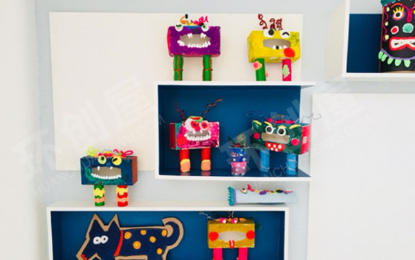 幼儿园餐巾纸盒自制小人作品展示图片