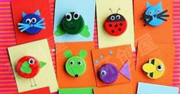 幼儿园瓶盖画作品展示图片