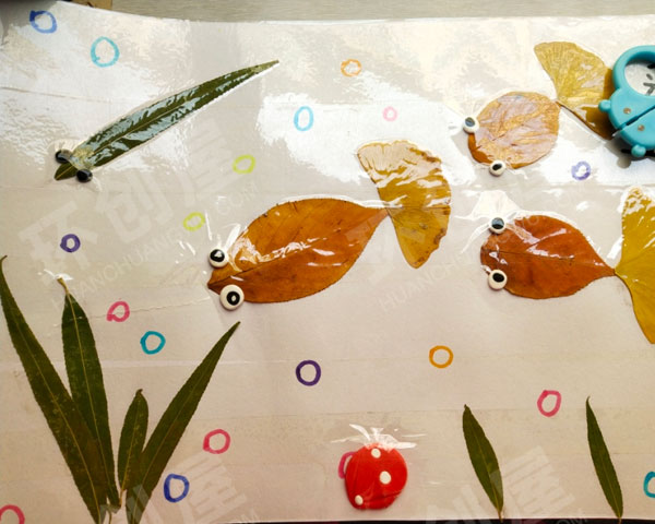 幼儿园树叶粘贴画作品展示图片