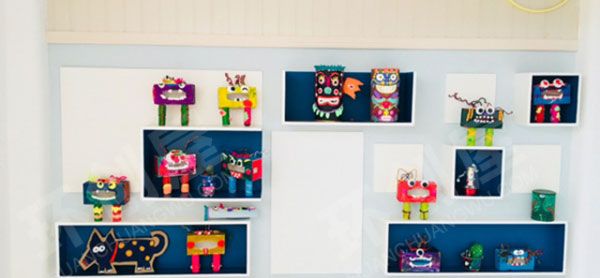 幼儿园餐巾纸盒自制小人作品展示图片