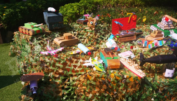 幼儿园户外国庆节手工作品展示图片
