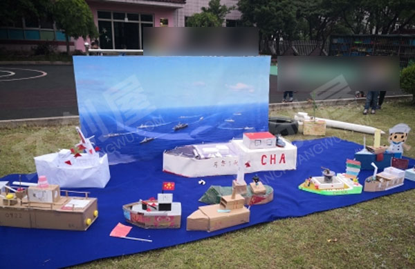幼儿园户外环创各种手工超级战机图片