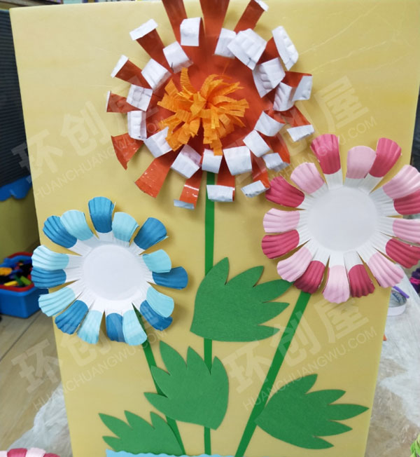 幼儿园美工区范画秋天的菊花图片