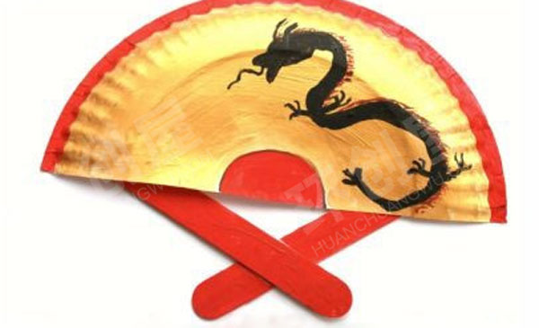 幼儿园美工区中国风纸盘扇子图片