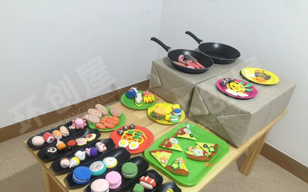 幼儿园角色游戏超轻粘土西餐厅图片