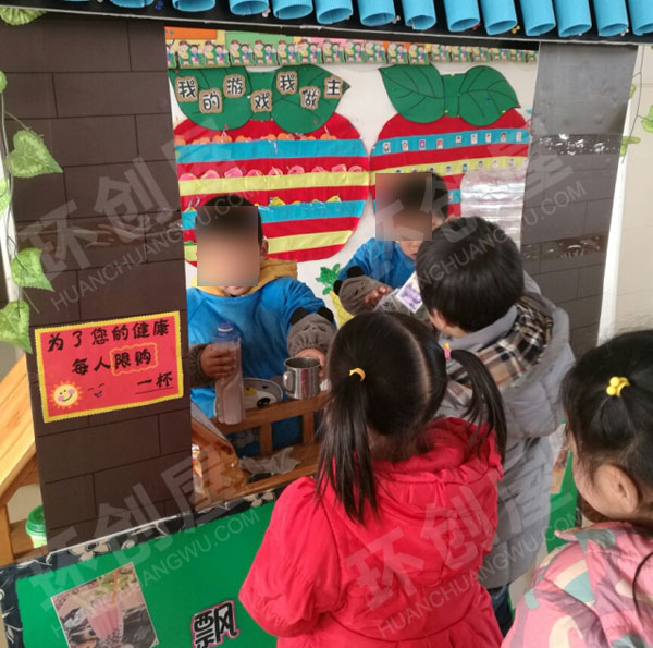幼儿园角色游戏奶茶店图片
