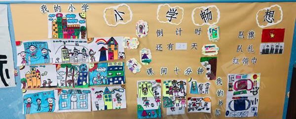 幼儿园想像绘画作品主题墙图片