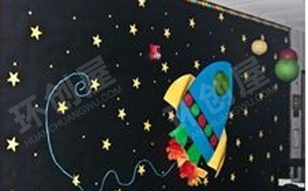 幼儿园宇宙主题墙面布置图片