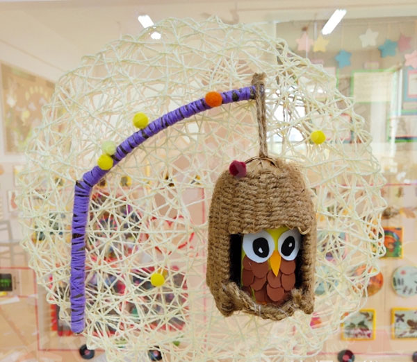 幼儿园卷筒纸芯制作卡通动物吊饰图片