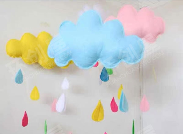幼儿园彩虹云朵雨挂饰图片