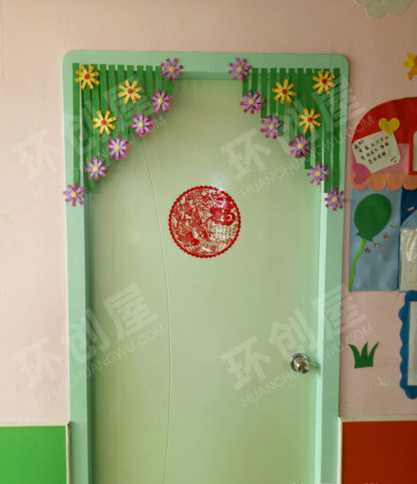 幼儿园充满春天气息的门头装饰图片