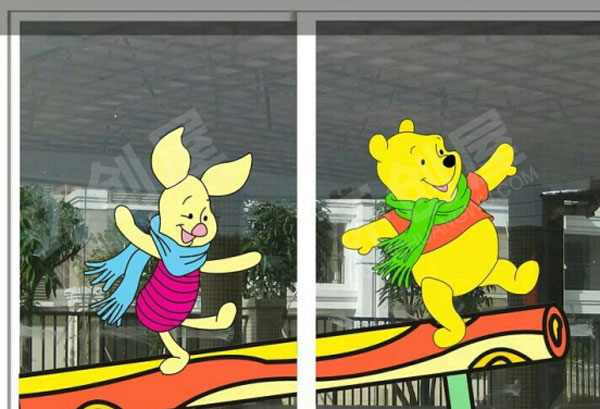 幼儿园窗户各种卡通好看贴纸设置图片