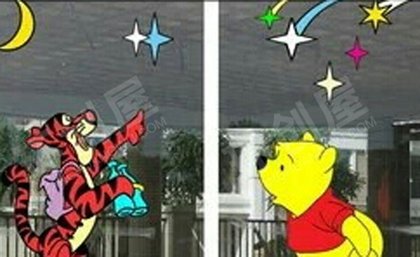 幼儿园窗户各种卡通好看贴纸设置图片