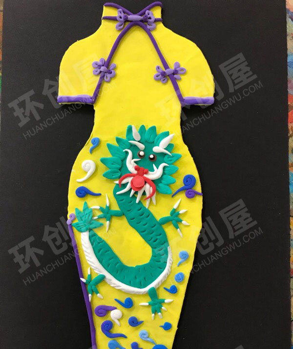 幼儿园走廊墙面装饰漂亮的旗袍图片