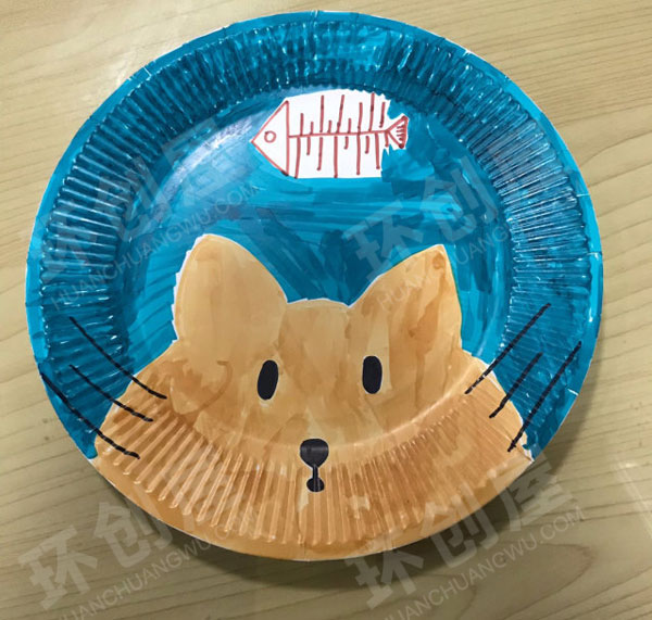 幼儿园马克笔画的纸盘画作品展示图片