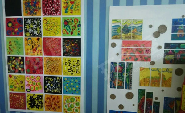 幼儿园美术室各种环保作品展示图片