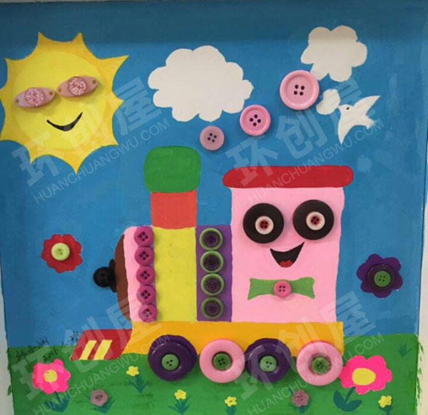 幼儿园纽扣手工制作作品展示图片