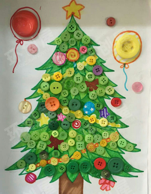 幼儿园纽扣手工制作作品展示图片
