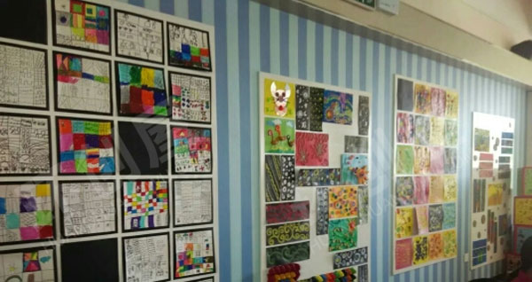 幼儿园美术室各种环保作品展示图片