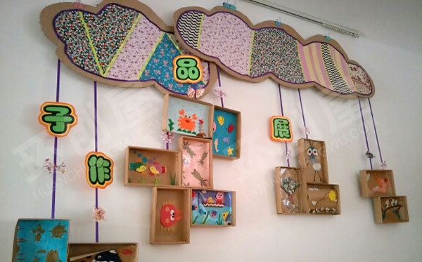 幼儿园鞋盒子亲子作品墙作品展示图片