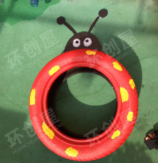 幼儿园户外废物利用轮胎画轮胎造型图片