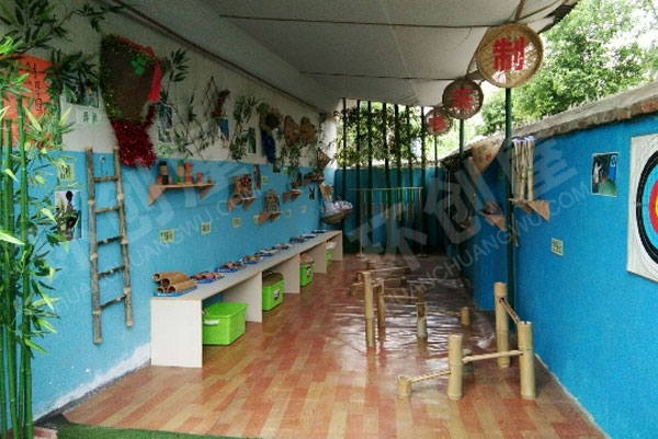 幼儿园户外竹制乐园图片
