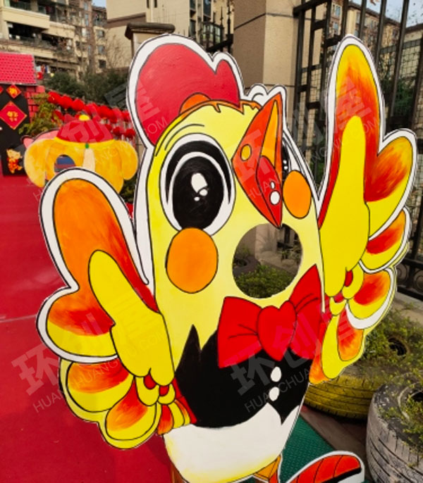 幼儿园户外年货大街门口12生肖装饰图片