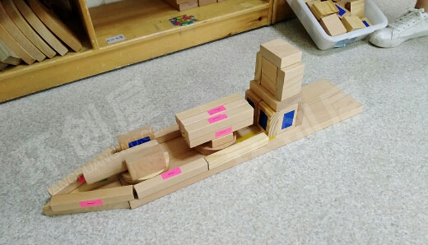 幼儿园建构区积木南昌舰图片