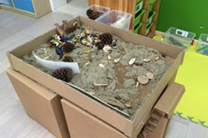 幼儿园建构玩沙小搭建图片
