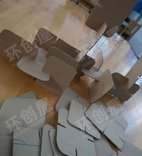 幼儿园建构区硬纸板雪花插片图片