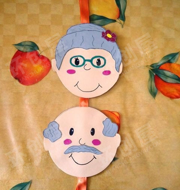 幼儿园美工区重阳节可爱的爷爷奶奶图片