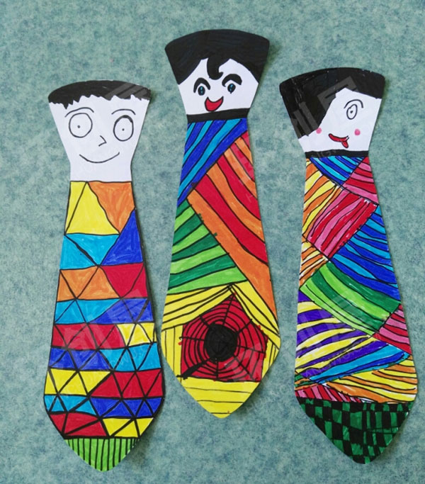 幼儿园美工区父亲节领带作品图片