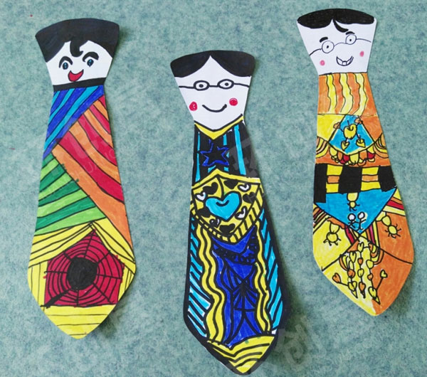 幼儿园美工区父亲节领带作品图片