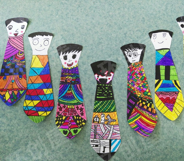 幼儿园美工区父亲节领带作品图片