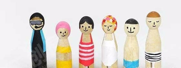 幼儿园废物利用手工纸板小木人图片