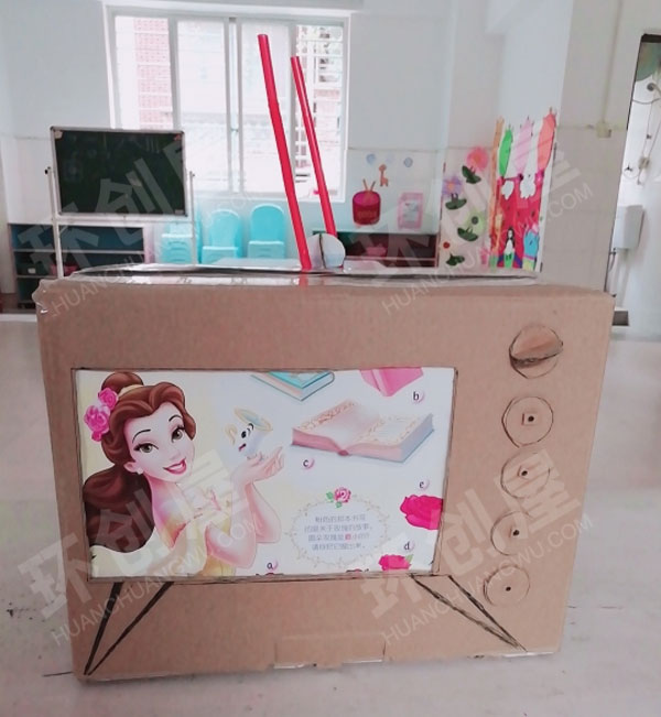 幼儿园角色游戏娃娃家废物利用自制各种家具图片