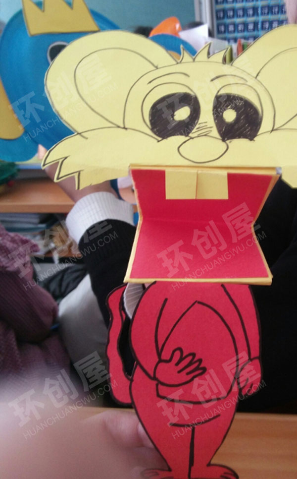 幼儿园表演区自制老鼠手偶图片