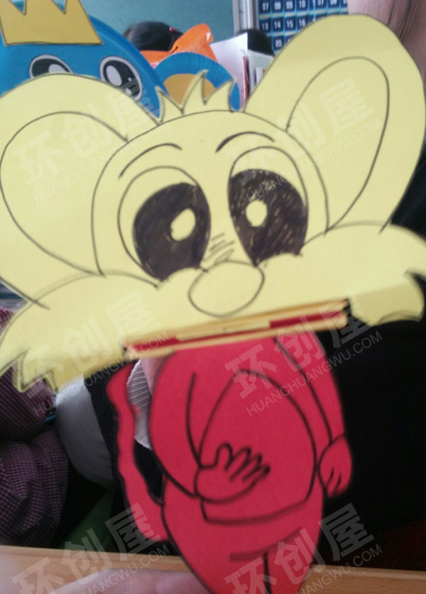 幼儿园表演区自制老鼠手偶图片