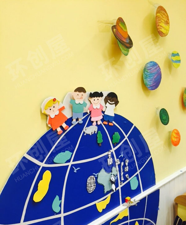 幼儿园废物利用各种风格主题墙图片