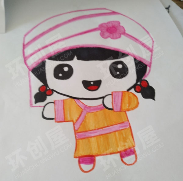 幼儿园墙面布置56民族绘画图片