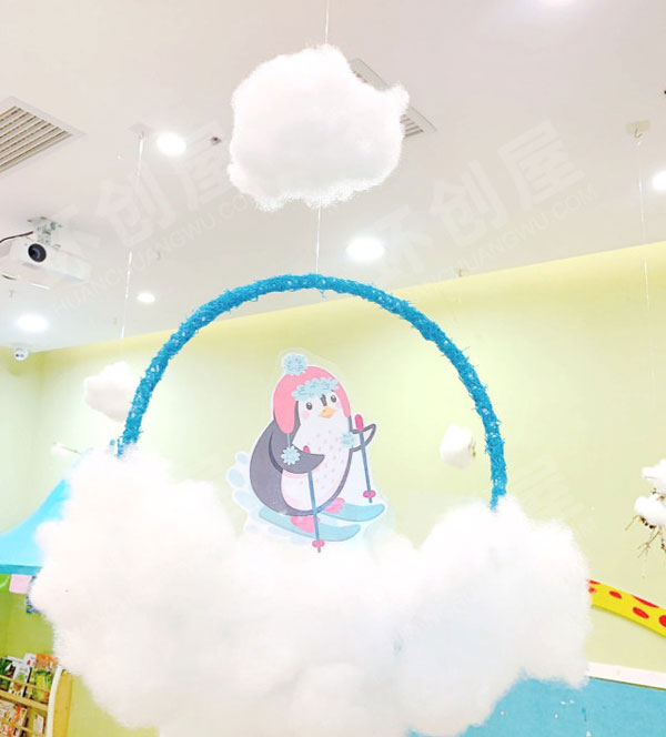 幼儿园一片冬天景象挂饰图片