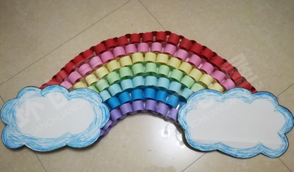 幼儿园彩纸手工制作彩虹挂饰图片