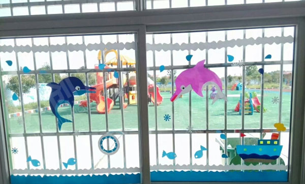 幼儿园窗户装饰海底世界图片